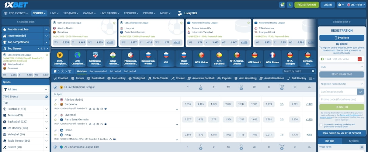 1xBet sports betting